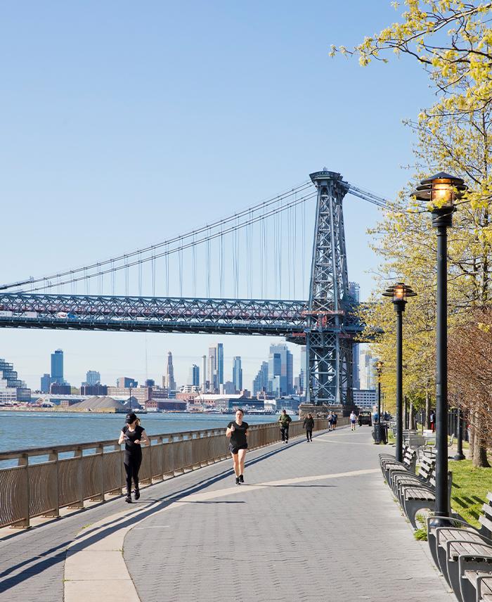 <h3>East River Park</h3>
<p>Kramer may have taken a swim here, but we’d suggest just soaking in the view of the river and Brooklyn from the waterfront pathway. Not to mention all the tennis and basketball courts, football, soccer, and baseball fields—there’s plenty of room to play. </p>
<p><a href="/neighborhood-map#category_id=4&location_id=42">See on Map</a></p>